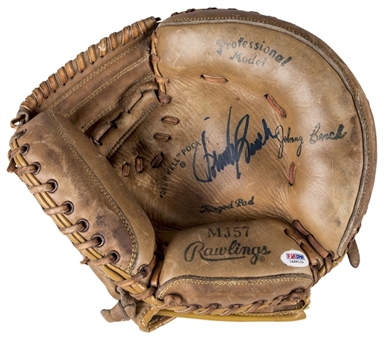 Johnny Bench Autographed Rawlings MJ57 Model Catchers Glove (PSA/DNA)